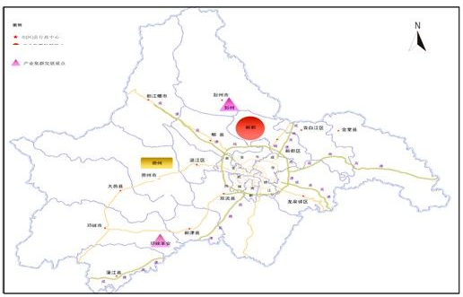 成都市家具产业聚集(集群)发展战略布局示意图